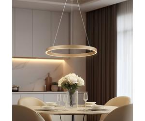 Lucande Smart LED pendant light Yonam, gold, 1-bulb, Tuya