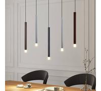 Lucande Stoika LED pendant light, 88 cm, 5-bulb, metal