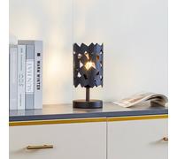 Lucande table lamp Aeloria, black, iron, Ø 12 cm, E27