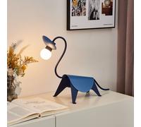 Lucande table lamp Idalina, Dino, blue, steel, 44 cm