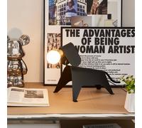 Lucande table lamp Idalina, dog, black, iron, 41 cm