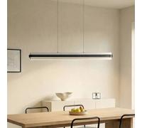 Lucande Tarnin LED pendant light, black/nickel, 98 cm