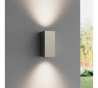 Lucande Tavi outdoor wall light, 15 cm, silver, IP54