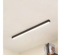 Lucande Teniona LED ceiling light, 101 cm, black, aluminium
