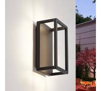 Lucande LED Outdoor Wall Light Thorvid (Modern) in Black Made of Aluminium (1 Light Source,) from wall lamp for Exterior/Interior Walls, House Terrace und Balcony