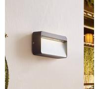 Lucande Tiburia LED outdoor wall light, black, aluminium