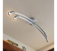 Lucande Velanoris ceiling lamp, 4-bulb, brushed aluminium