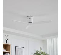 Lucande ceiling fan Vindur, white, DC, quiet, Ø 132 cm
