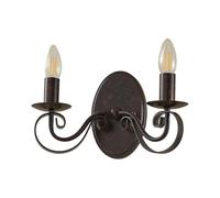 Lucande Wall Light Caleb dimmable in Brown Made of Metal for e.g. Hallway (2 Light Sources, E14) from wall Lighting lamp