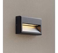 Lucande Weno LED outdoor wall light, black, aluminium, IP65