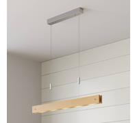 Lucande Wooden LED pendant light Karinja, natural