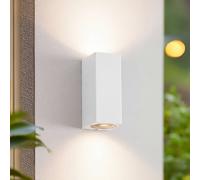 Lucande Xava outdoor wall light, up/down, white, 2-bulb, GU10