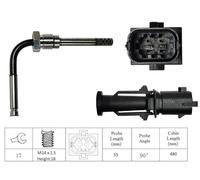 Lucas Exhaust Gas Temp Sensor Angular 560 mm Compatible With Fiat Doblo 2010-2024 LGS6061 LXT084 27026