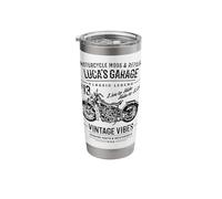 Luca's Garage Motorcycle Design for the Name Luca Stainless Steel Insulated Tumbler