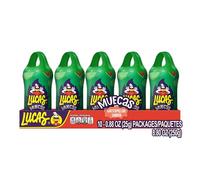 Lucas Muecas Lollipop Watermelon Flavor Candy, 0.96oz - 10 Pieces Pack for Treats, Snack, Parties, Piñatas