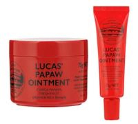 Lucas Pawpaw Lip Ointment, Lucas Pawpaw Cream, Lucas Pawpaw Ointment for Lips & Dry Skin - Unique All Skin Types, All Gender- Any Season Gift Pack with 75g and 15gr Pawpaw Balm