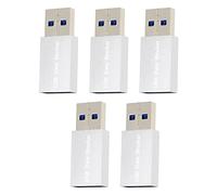 Lucaser 5 Pieces USB Data Blocker Charge-Only USB Blocker Adapter for Blocking Data Sync Protect Against Juice Jacking Silver