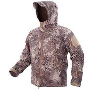 LucaSng Mens Tactical Military Camo Jacket Waterproof Softshell Fleece Lining Coats Autumn Winter Outdoor Trekking Hunting Mountaineering Rainproof Hooded Coats (Style#7, M)
