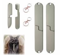 Lucaya Kopak Utensil Set, Camping Eating Utensils Set, Travel Portable Utensils Set, All-in-One Aluminum Camping Flatware Set, 2 In1camping Eating Utensils Set, for Fishing Travel Outdoor (2PCS)