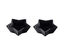 LUCBEI Salad Bowl Sauce Dish 5.14Oz Star Shaped Ceramic Sushi Dipping Bowls Sauce Dish Seasoning Dishes Appetizer Plates Serving Dish Saucers Bowls (2 Pack) Small Bowl (Color : Black, Size : L)