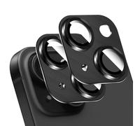 LucBuy 2PCS Metal Camera Lens Protector for iPhone 13/iPhone 13 Mini, 3D Texture Aluminum Coverage Phone Decoration, Anti-Scratch Full Protection Titanium Back Camera Cover