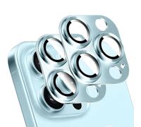 LucBuy 2PCS Metal Camera Lens Protector for iPhone 14/iPhone 14 Plus, 3D Texture Aluminum Coverage Phone Decoration, Anti-Scratch Full Protection Titanium Back Camera Cover