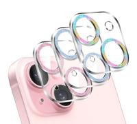 LucBuy 3PCS Sparkling Camera Lens Protector for iPhone 11, Full Clear Acrylic Cover with Shiny Colorful Glitter Designed Decoration Back Camera Protector