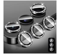 LucBuy Bling Camera Lens Protector for Samsung Galaxy A05s, Tempered Glass Camera Cover Film Stickers, Glitter Automatic-Alignment Individual Metal Ring Screen Protector