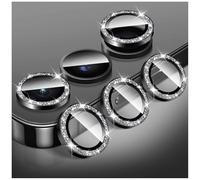 LucBuy Bling Camera Lens Protector for Samsung Galaxy A14/A24/A34, Tempered Glass Camera Cover Film Stickers, Glitter Automatic-Alignment Individual Metal Ring Screen Protector