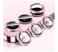 LucBuy Bling Camera Lens Protector for Samsung Galaxy A15, Tempered Glass Camera Cover Film Stickers, Glitter Automatic-Alignment Individual Metal Ring Screen Protector