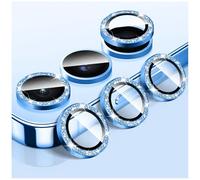 LucBuy Bling Camera Lens Protector for Samsung Galaxy A15, Tempered Glass Camera Cover Film Stickers, Glitter Automatic-Alignment Individual Metal Ring Screen Protector