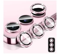 LucBuy Bling Camera Lens Protector for Samsung Galaxy A26/A36/A56, Tempered Glass Camera Cover Film Stickers, Glitter Automatic-Alignment Individual Metal Ring Screen Protector