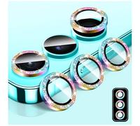 LucBuy Bling Camera Lens Protector for Samsung Galaxy A26/A36/A56, Tempered Glass Camera Cover Film Stickers, Glitter Automatic-Alignment Individual Metal Ring Screen Protector