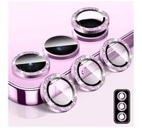 LucBuy Bling Camera Lens Protector for Samsung Galaxy A54, Tempered Glass Camera Cover Film Stickers, Glitter Automatic-Alignment Individual Metal Ring Screen Protector