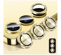 LucBuy Bling Camera Lens Protector for Samsung Galaxy A54, Tempered Glass Camera Cover Film Stickers, Glitter Automatic-Alignment Individual Metal Ring Screen Protector