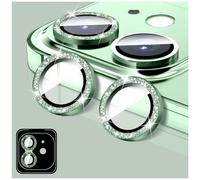 LucBuy Camera Lens Protector Compatible for iPhone 11, Glitter 9H Tempered Glass Camera Cover Film Stickers, Automatic-Alignment Individual Metal Rings Shiny Phone Accessories