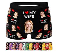 LucBuy Custom Boxer Briefs with Photo for Men, Personalized Funny Underwear with Girlfriend Wife Face Picture Texts,Customized Underpants Novelty Valentine's Day Gifts for Boyfriend Husband (A82)
