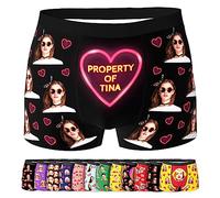 LucBuy Custom Boxer Briefs with Photo for Men, Personalized Funny Underwear with Girlfriend Wife Face Picture Texts,Customized Underpants Novelty Valentine's Day Gifts for Boyfriend Husband (A5)