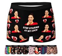 LucBuy Custom Boxer Briefs with Photo for Men, Personalized Funny Underwear with Girlfriend Wife Face Picture Texts,Customized Underpants Novelty Valentine's Day Gifts for Boyfriend Husband (D52)