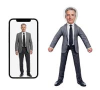 LucBuy Custom Photo Doll, Personalized Funny Bendable Stuffed Plush Figure, 25cm Double-sided 3D Printing Ugly Poseable Ornaments Decorations, DIY Gift for Birthday Anniversary Valentine's Day