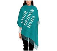 LucBuy Custom Scarfs with Photos Text, Personalized Cashmere Scarves Wraps,Soft Customized Large Shawls for Women Men,Winter Warm Thick Tassel Scarf Stole Blanket Cape Christmas Birthday Gifts (B2)