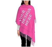 LucBuy Custom Scarfs with Photos Text, Personalized Cashmere Scarves Wraps,Soft Customized Large Shawls for Women Men,Winter Warm Thick Tassel Scarf Stole Blanket Cape Christmas Birthday Gifts (A6)