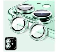 LucBuy Diamond Camera Lens Protector Compatible for iPhone 11, Sparkling Camera Lens Cover Film Stickers, Tempered Glass Screen Cover, Individual Auto-Align Metal Rings