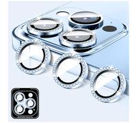 LucBuy Diamond Camera Lens Protector Compatible for iPhone 12 Pro Max, Sparkling Camera Lens Cover Film Stickers, Tempered Glass Screen Cover, Individual Auto-Align Metal Rings