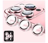 LucBuy Diamond Camera Lens Protector Compatible for iPhone 12 Pro, Sparkling Camera Lens Cover Film Stickers, Tempered Glass Screen Cover, Individual Auto-Align Metal Rings
