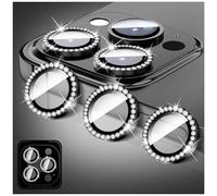 LucBuy Diamond Camera Lens Protector Compatible for iPhone 12 Pro, Sparkling Camera Lens Cover Film Stickers, Tempered Glass Screen Cover, Individual Auto-Align Metal Rings