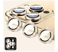 LucBuy Diamond Camera Lens Protector Compatible for iPhone 13 Pro/13 Pro Max, Sparkling Camera Lens Cover Film Stickers, Tempered Glass Screen Cover, Individual Auto-Align Metal Rings