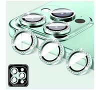 LucBuy Diamond Camera Lens Protector Compatible for iPhone 15 Pro/15 Pro Max, Sparkling Camera Lens Cover Film Stickers, Tempered Glass Screen Cover, Individual Auto-Align Metal Rings