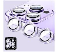 LucBuy Diamond Camera Lens Protector Compatible for iPhone 16 Pro/16 Pro Max, Sparkling Camera Lens Cover Film Stickers, Tempered Glass Screen Cover, Individual Auto-Align Metal Rings