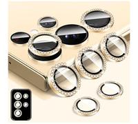 LucBuy Diamond Camera Lens Protector for Samsung Galaxy S23 Ultra, Bling Tempered Glass Back Camera Cover Screen Protector, Individual Aluminum Metal Protective Rings Film Stickers